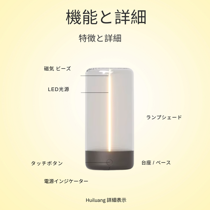 磁石デザインLEDライト | USB充電式 アウトドアナイトライト