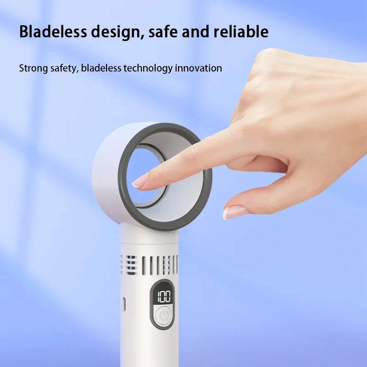羽根なし扇風機｜100段階風力・デジタル表示・高速冷却・USB充電式ポータブルファン