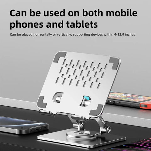 アルミ製ノートパソコンスタンド（360°回転）