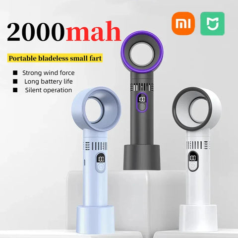 羽根なし扇風機｜100段階風力・デジタル表示・高速冷却・USB充電式ポータブルファン