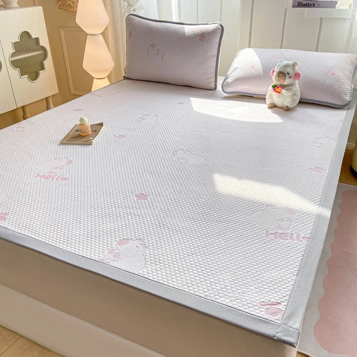 Capibara Summer Bed Mat Queen Soft Breathable Ice Bean Cooling Mat Coolness Summer Mat Cool Down Mattress Protector Pad Bedsheet